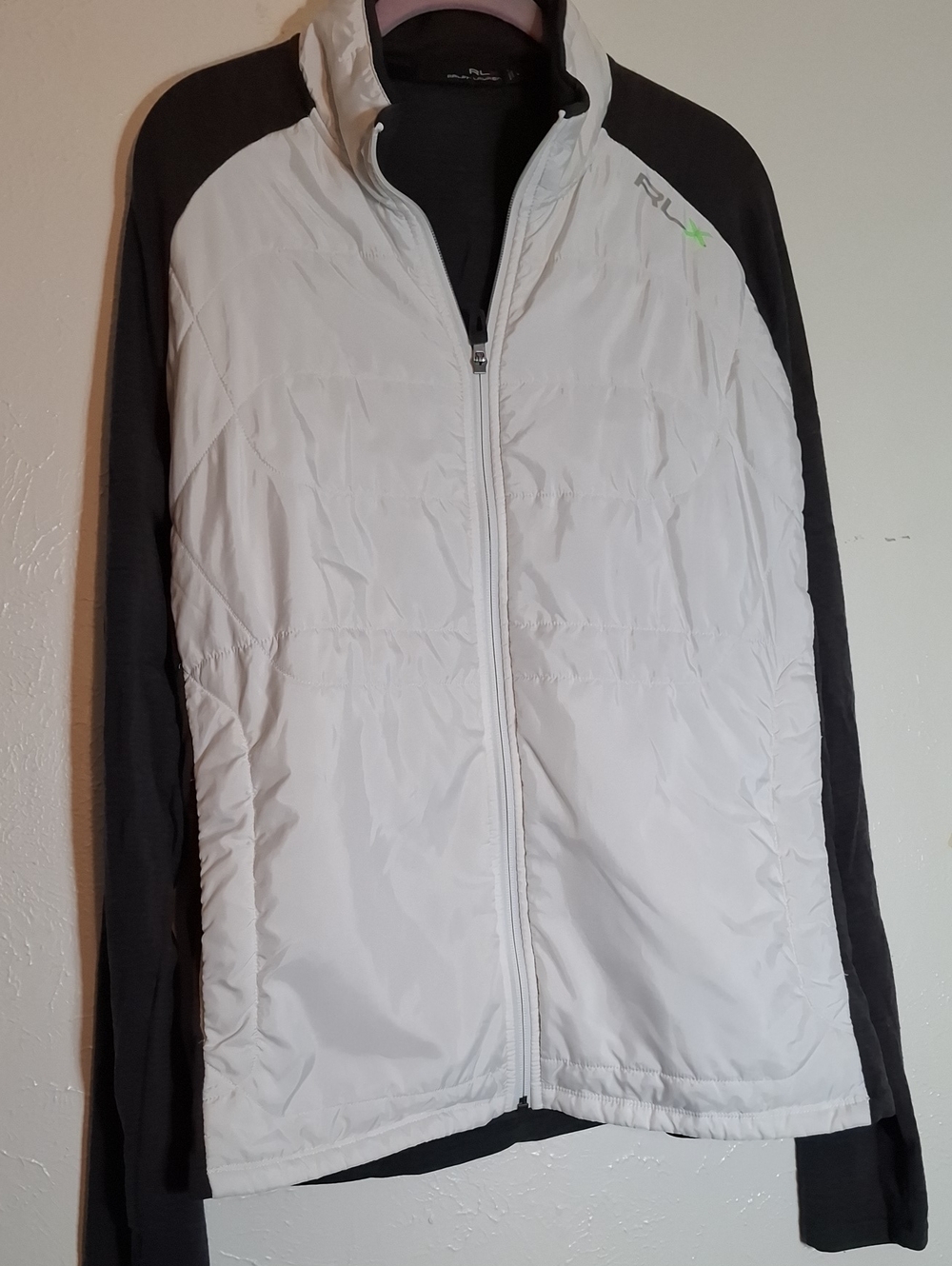 RLX Ralph Lauren White Front with Black Sleeves Quilted Jacket